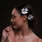 2-Piece White Flower Hair Comb Set by Bridal Port
