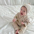 Baby Autumn Waffle-Knit Cardigan Set by Baby Joy