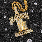 DEATHROW necklace inlaid with zircon and featuring hip-hop lettering by nowadaysfashion
