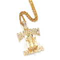 DEATHROW necklace inlaid with zircon and featuring hip-hop lettering by nowadaysfashion
