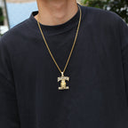 DEATHROW necklace inlaid with zircon and featuring hip-hop lettering by nowadaysfashion