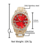 Hip-hop watch with Roman numerals and diamonds, large dial by nowadaysfashion