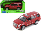 2017 Cadillac Escalade with Sunroof Red Metallic 1/24-1/27 Diecast Model Car by Welly