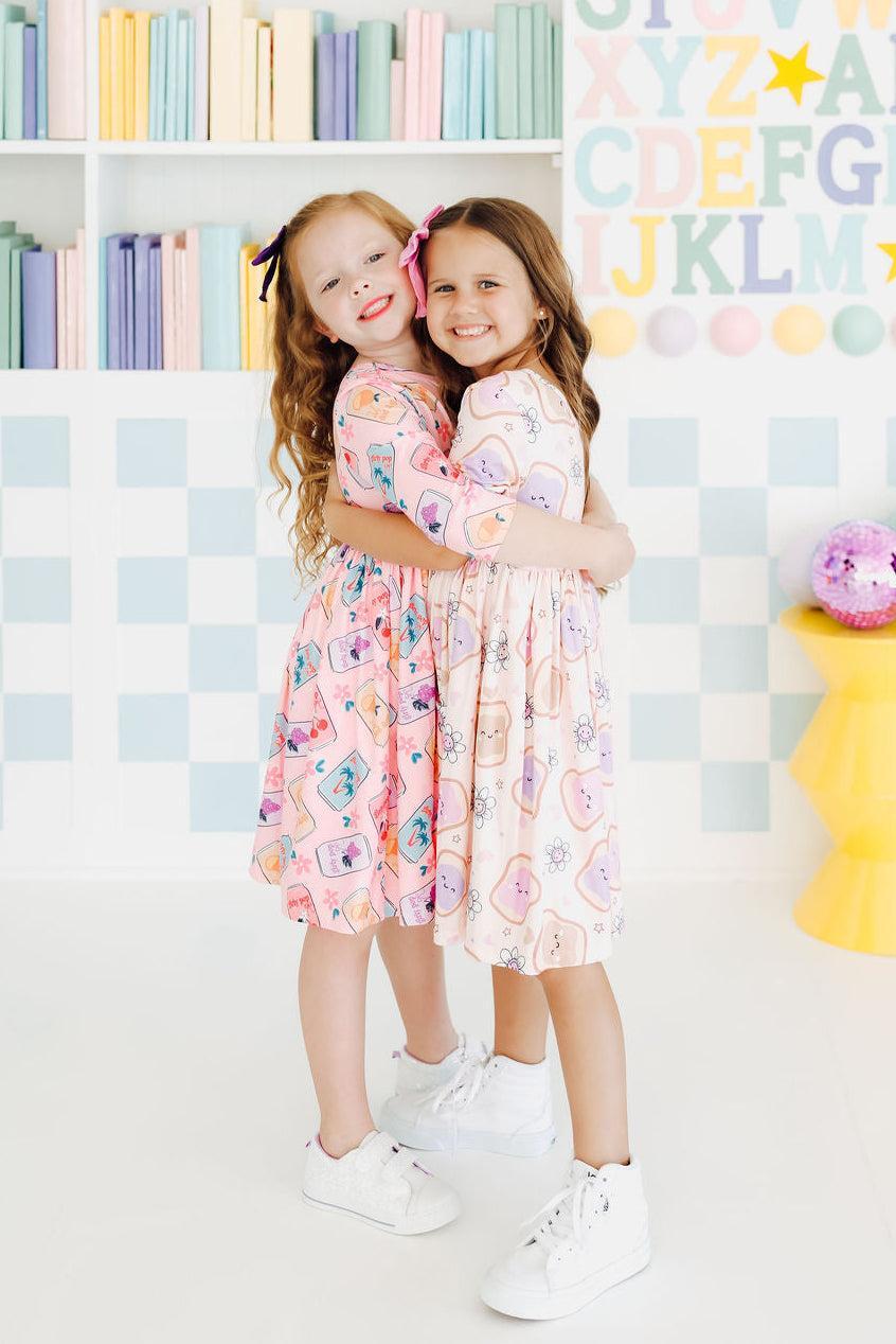 Girly Pop 3/4 Sleeve Pocket Twirl Dress by Mila & Rose ®