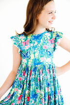 Watercolor Butterflies Flutter Sleeve Twirl Dress by Mila & Rose ®