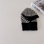 Childrens Contrast-Color Striped Knitted Hat by Baby Joy