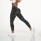 Snowflake Camouflage Seamless Yoga Pants – High Waisted Leggings by FitiqueFit
