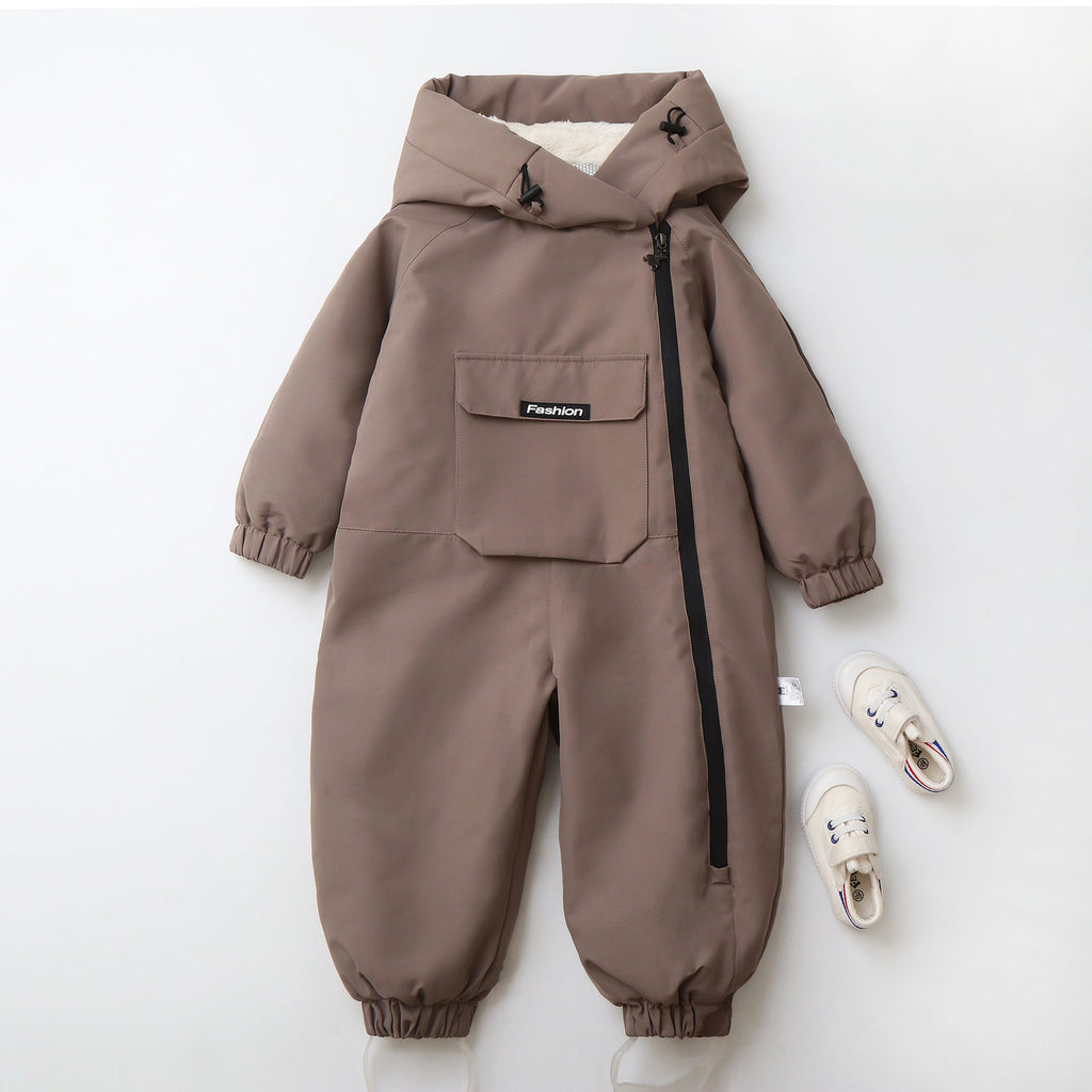Long Crawling Suit One-piece Hooded Jumpsuit by Baby Joy