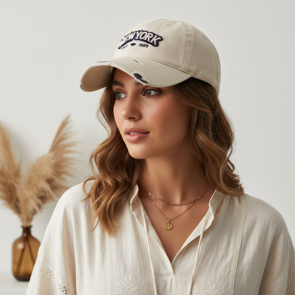 Embroidered Letter Denim Baseball Cap – Soft Crown by FitiqueFit