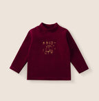 Sweatshirt Set Winter Fleece-Lined Thickened One-Piece Fleece Baby Korean-Style Fake Two-Piece Pants Set by Baby Joy