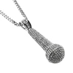 Hip-hop diamond-encrusted microphone necklaces. by nowadaysfashion