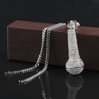 Hip-hop diamond-encrusted microphone necklaces. by nowadaysfashion