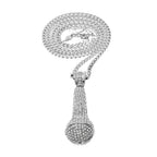 Hip-hop diamond-encrusted microphone necklaces. by nowadaysfashion