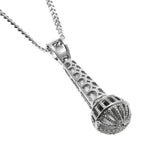 Hip-hop diamond-encrusted microphone necklaces. by nowadaysfashion