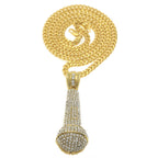 Hip-hop diamond-encrusted microphone necklaces. by nowadaysfashion