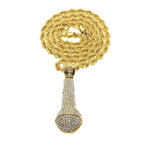Hip-hop diamond-encrusted microphone necklaces. by nowadaysfashion