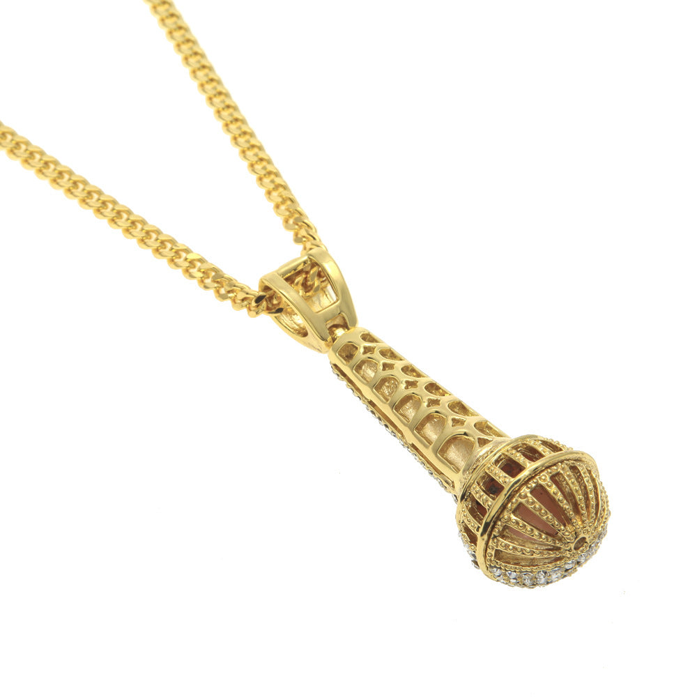 Hip-hop diamond-encrusted microphone necklaces. by nowadaysfashion