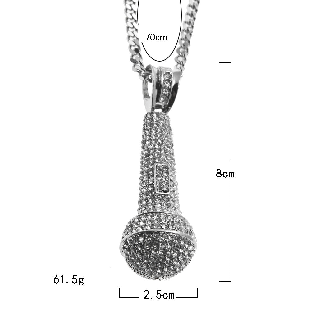 Hip-hop diamond-encrusted microphone necklaces. by nowadaysfashion