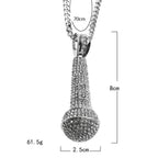 Hip-hop diamond-encrusted microphone necklaces. by nowadaysfashion