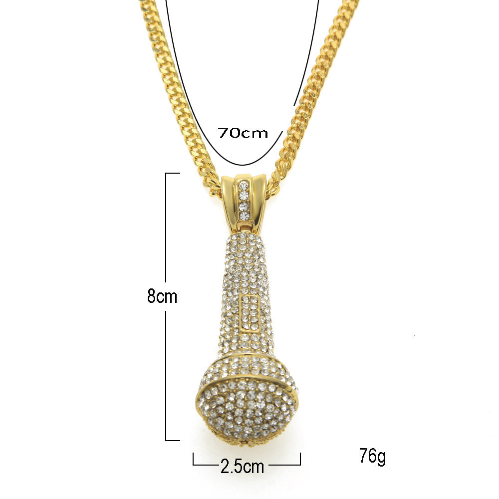 Hip-hop diamond-encrusted microphone necklaces. by nowadaysfashion