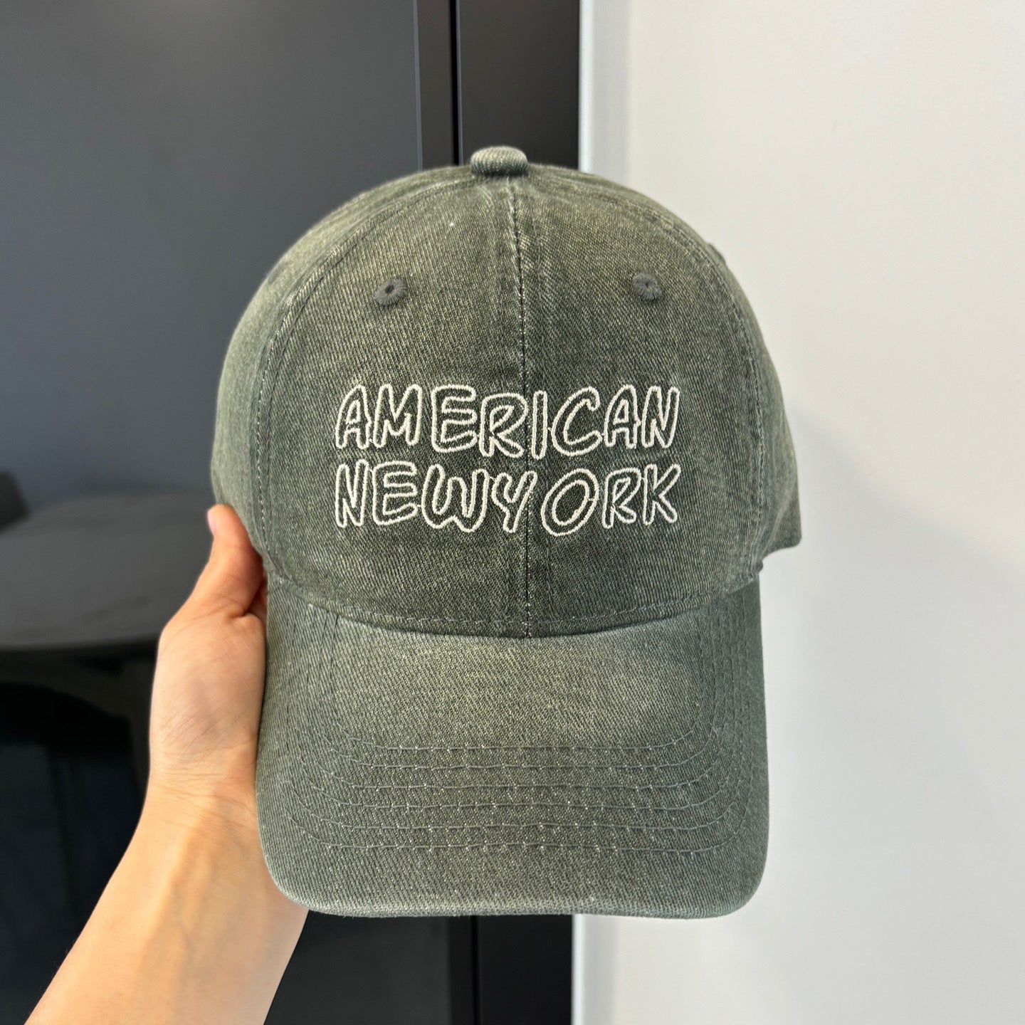 American Retro Washed Denim Peaked Cap — Korean Style Vintage Baseball Hat by FitiqueFit