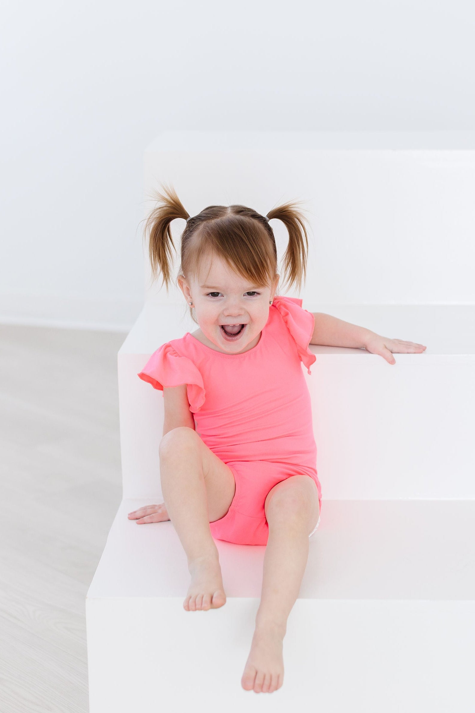 Neon Pink S/S Flutter Sleeve Leotard by Mila & Rose ®