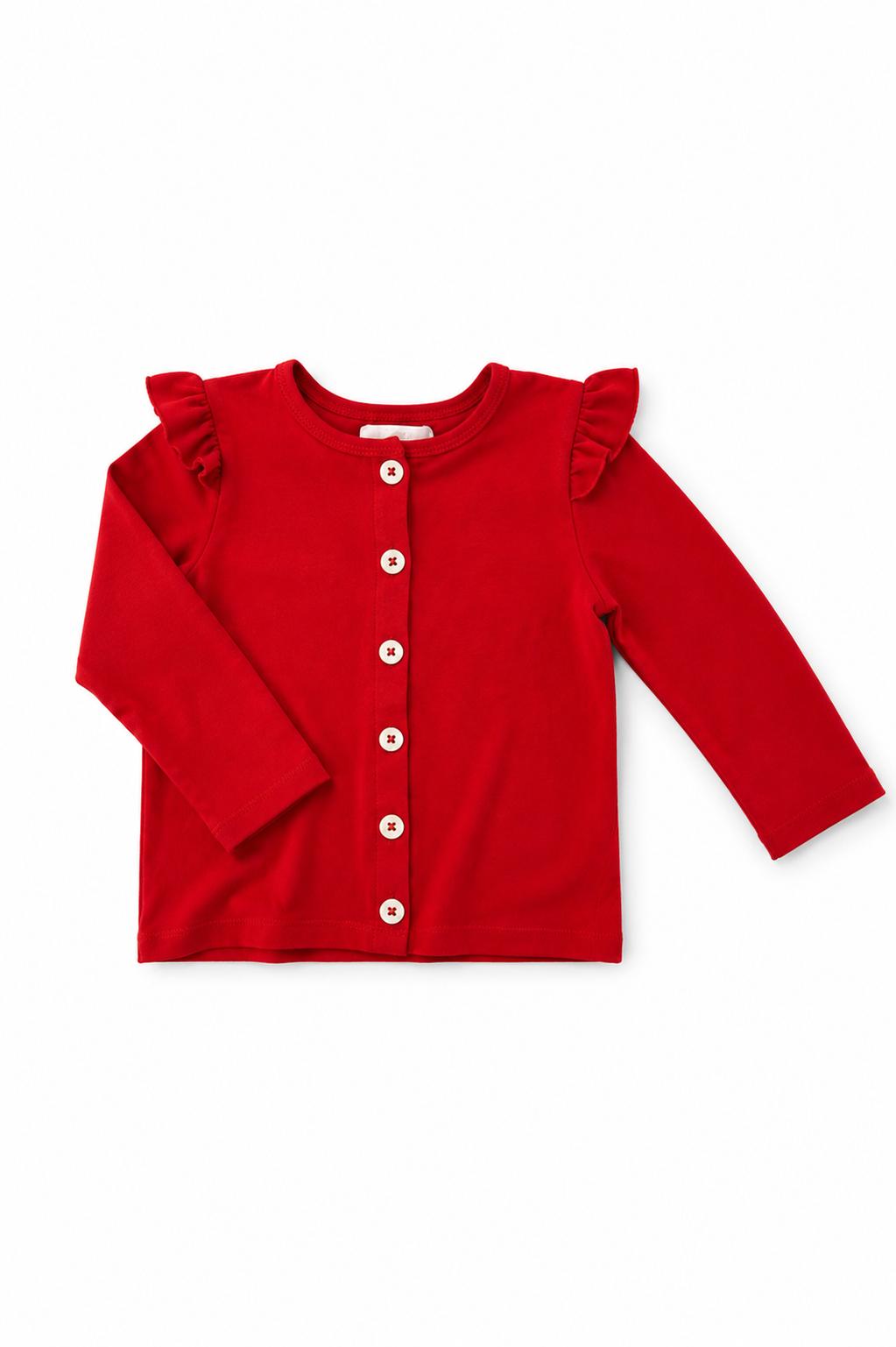 Red Ruffle Cardigan by Mila & Rose ®