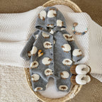 Gray Hooded Lambskin Romper For Babies And Toddlers by Baby Joy