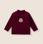 Sweatshirt Set Winter Fleece-Lined Thickened One-Piece Fleece Baby Korean-Style Fake Two-Piece Pants Set by Baby Joy