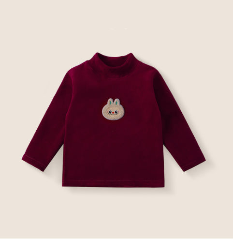 Sweatshirt Set Winter Fleece-Lined Thickened One-Piece Fleece Baby Korean-Style Fake Two-Piece Pants Set by Baby Joy