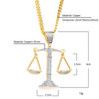 Justice Scale Iced Out CZ Hip Hop Necklace by nowadaysfashion