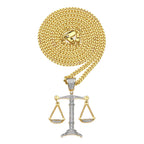 Justice Scale Iced Out CZ Hip Hop Necklace by nowadaysfashion