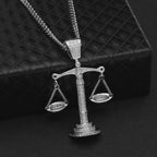Justice Scale Iced Out CZ Hip Hop Necklace by nowadaysfashion