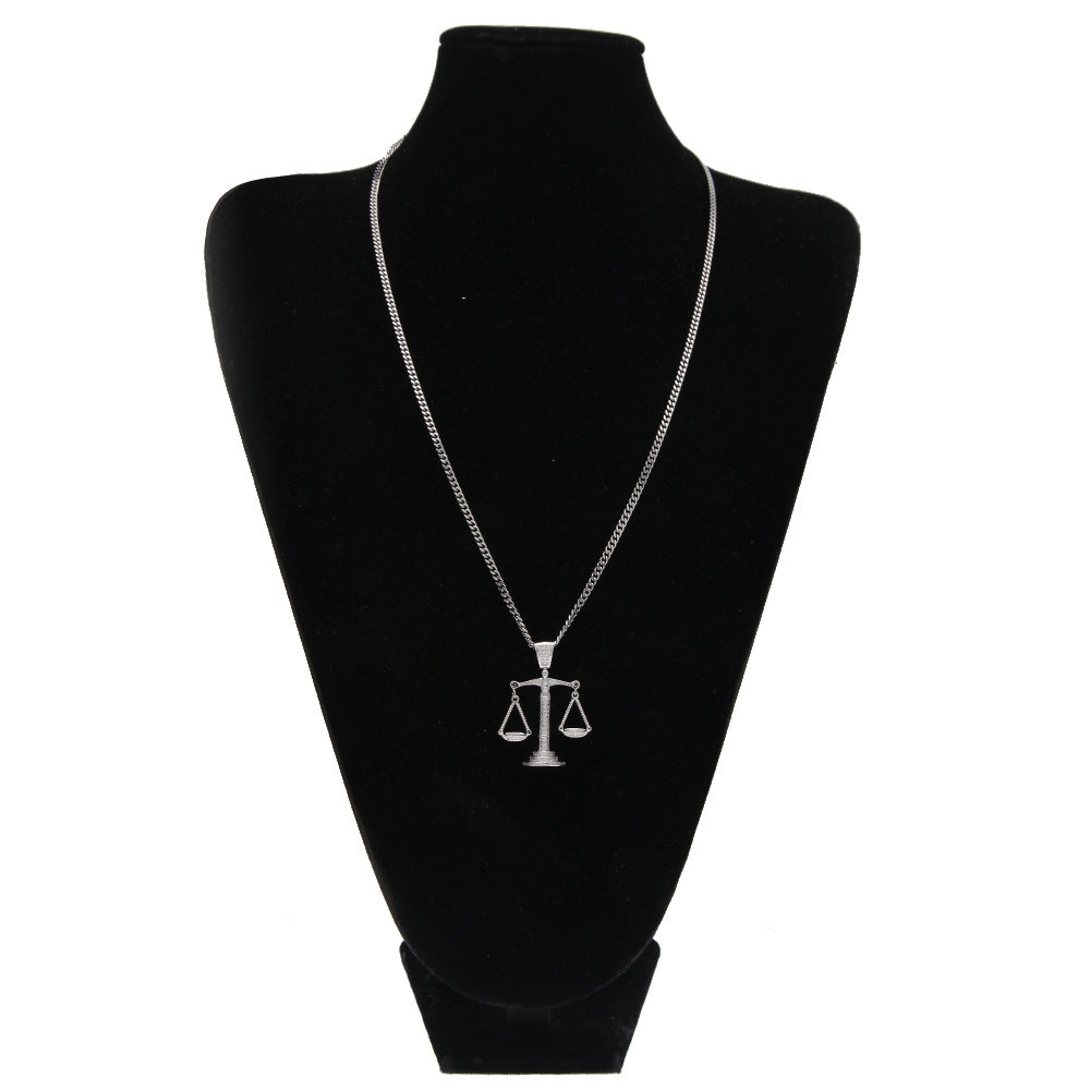 Justice Scale Iced Out CZ Hip Hop Necklace by nowadaysfashion