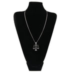 Justice Scale Iced Out CZ Hip Hop Necklace by nowadaysfashion