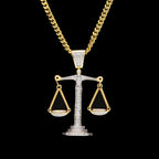 Justice Scale Iced Out CZ Hip Hop Necklace by nowadaysfashion