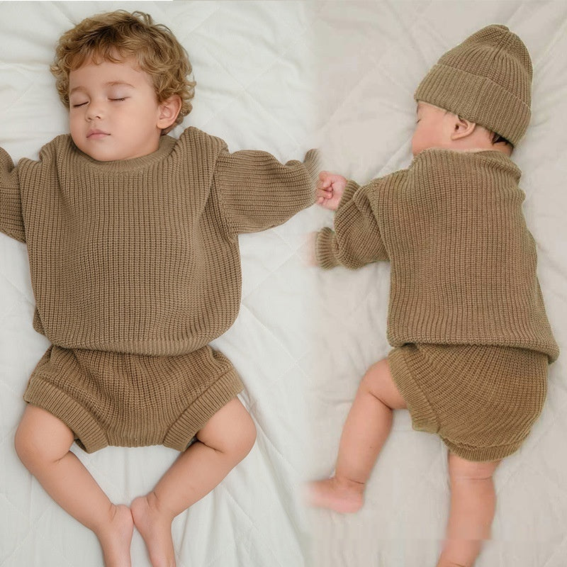 Baby Handmade Knitted Sweater And Shorts by Baby Joy