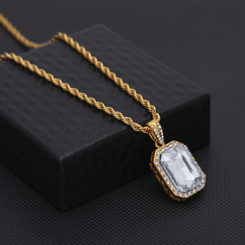 Hip-Hop Mini Diamond Pendant Necklace by nowadaysfashion