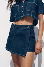 Women's Loose Denim Shirt-Dress & Pants Two-Piece Set – Cotton by FitiqueFit