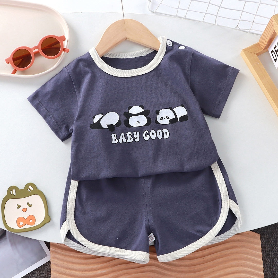 Children's Short-Sleeve Set Baby Summer T-Shirt Two-Piece Set by Baby Joy