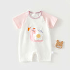 Pure Cotton Baby Short-Sleeve Onesie Seamless Romper Lightweight Air-Conditioning Bodysuit T-Shirt by Baby Joy