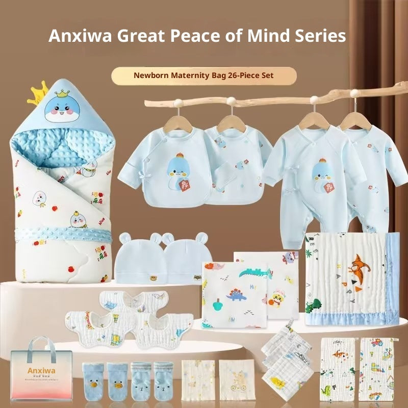 Maternity Bag Newborn Swaddle Bath Towel Clothing Set by Baby Joy