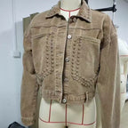 Women’s Studded Denim Jacket by FitiqueFit