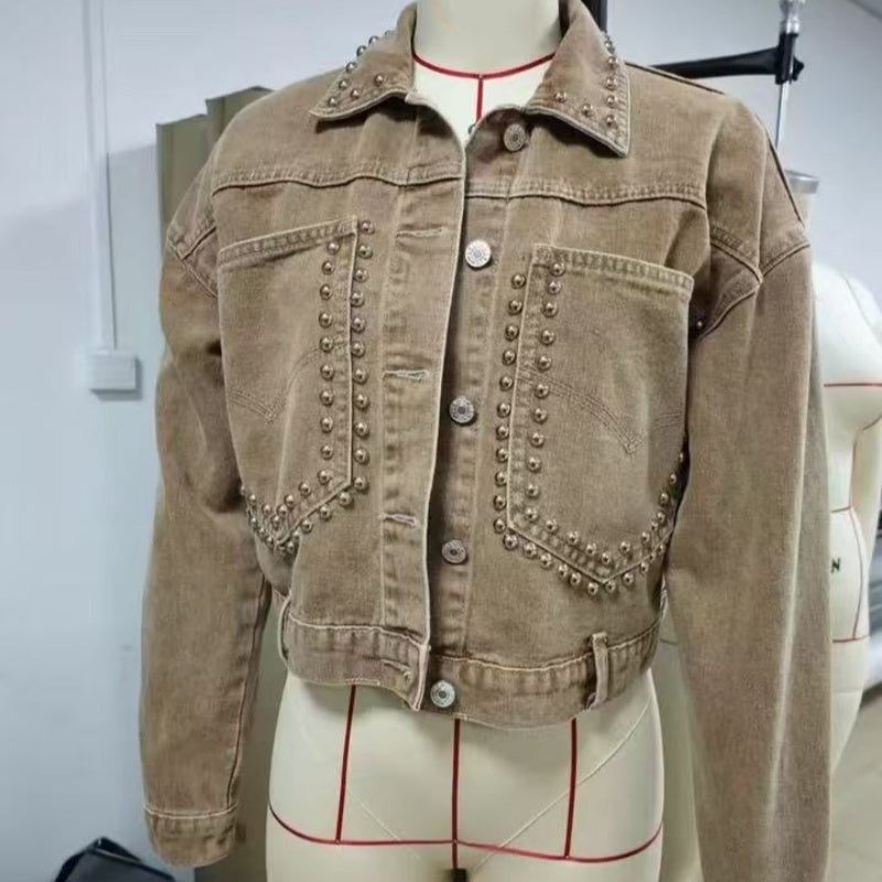 Women’s Studded Denim Jacket by FitiqueFit