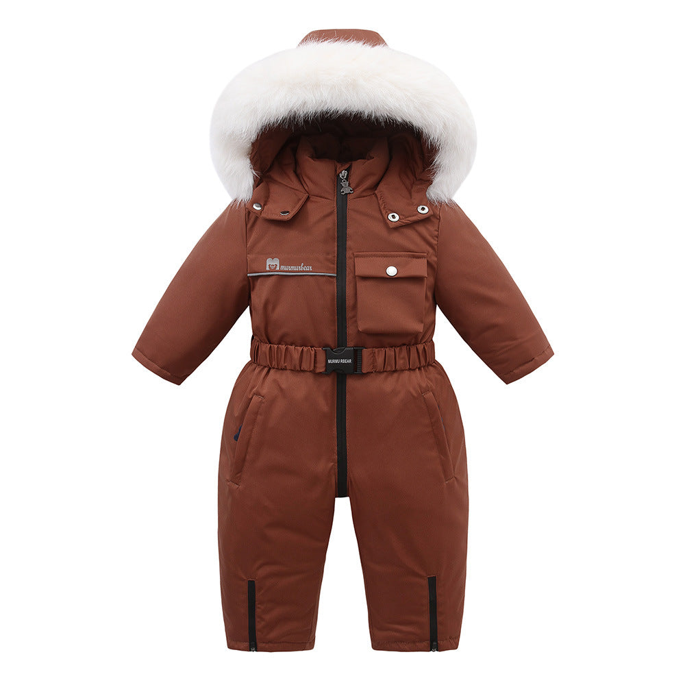 Autumn And Winter Fleece-lined Overalls Ski Suit For Children by Baby Joy