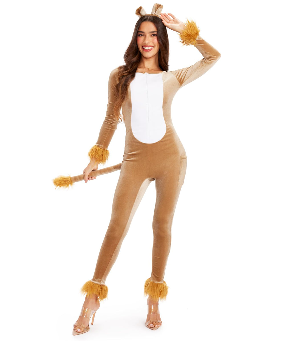 Lion Costume - Women's Lion Bodysuit Halloween Outfit by Tipsy Elves by Lady Ros