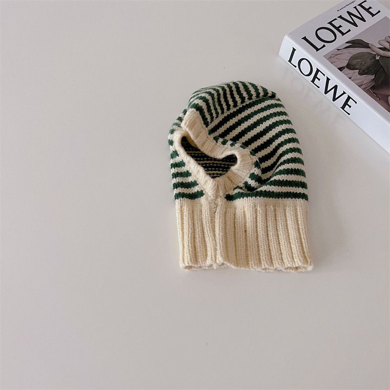 Childrens Contrast-Color Striped Knitted Hat by Baby Joy