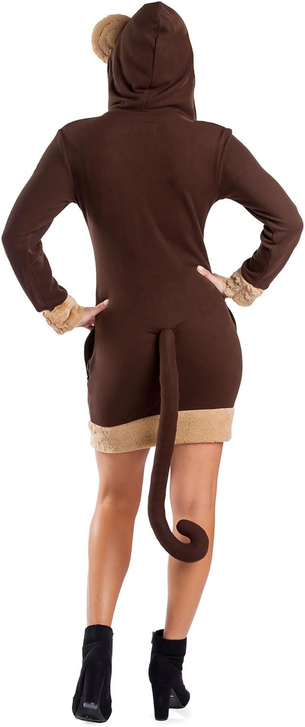 Deer Costume Dress - Women's Animal Halloween Outfit with Antlers and Crown by Lady Ros