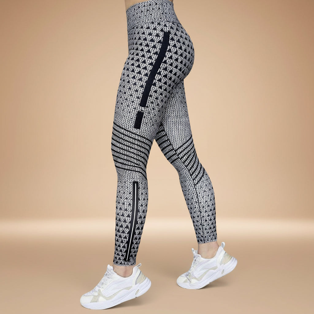 High-Elastic Printed Yoga Leggings – High Waist Tummy Control Fitness Pants by FitiqueFit