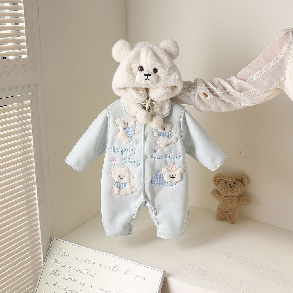 Fleece-lined Extra-thick One-piece Fleece Warm Outdoor Windproof Coathoodie by Baby Joy